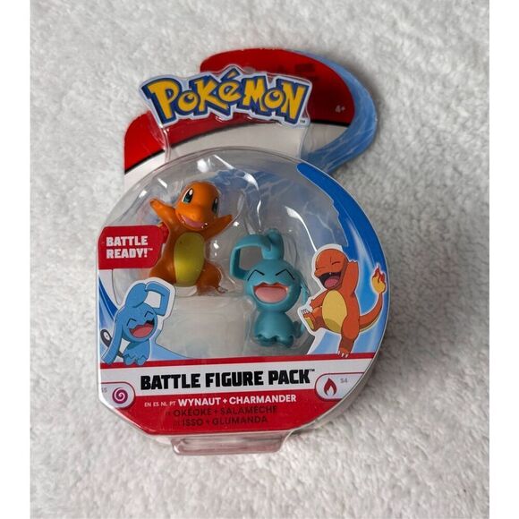 Pokemon Battle Action Figure Charmander + Wynaut Jazwares 2021/New - Picture 1 of 8